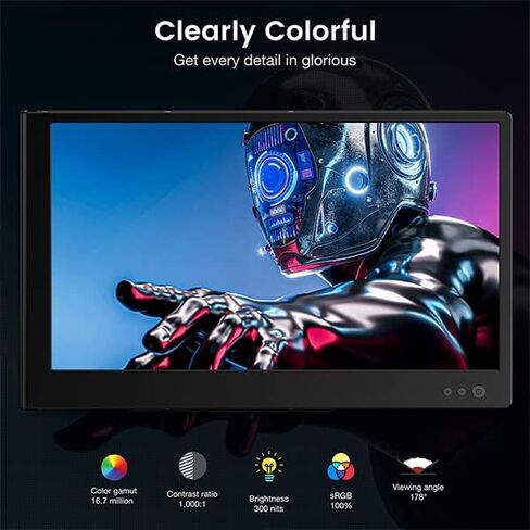 موسع شاشة الكمبيوتر المحمول FLYTOCCA، شاشة الكمبيوتر المحمول المحمولة، موسع شاشة الكمبيوتر المحمول 1080P FHD، التوصيل والتشغيل بدون سائق (P1S-11.6 بوصة مزدوج) in Kuwait