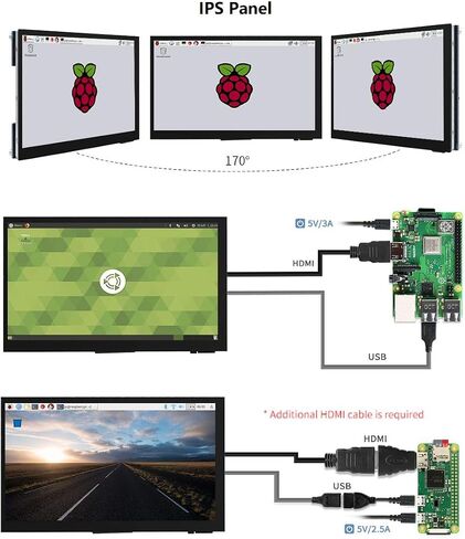 Ingcool 7 بوصة HDMI LCD 1024x600 دقة شاشة تعمل باللمس سعوية IPS وحدة عرض متوافقة مع Raspberry Pi 4 3 2 1 B B+ A+، الكمبيوتر الشخصي، تدعم Windows 10/8.1/8 / 7 in Saudi Arabia