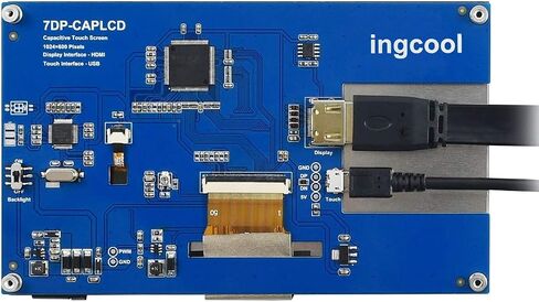 Ingcool 7 بوصة HDMI LCD 1024x600 دقة شاشة تعمل باللمس سعوية IPS وحدة عرض متوافقة مع Raspberry Pi 4 3 2 1 B B+ A+، الكمبيوتر الشخصي، تدعم Windows 10/8.1/8 / 7 in Saudi Arabia