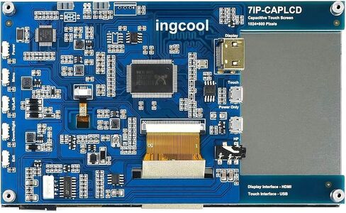 Ingcool 7 inch HDMI LCD 1024x600 Resolution Capacitive Touch Screen IPS Display Module Compatible with Raspberry Pi 4 3 2 1 B B+ A+, PC, Supports Windows 10/8.1/8 / 7 in Kuwait