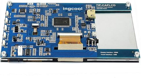 Ingcool 7 inch HDMI LCD 1024x600 Resolution Capacitive Touch Screen IPS Display Module Compatible with Raspberry Pi 4 3 2 1 B B+ A+, PC, Supports Windows 10/8.1/8 / 7 in Kuwait