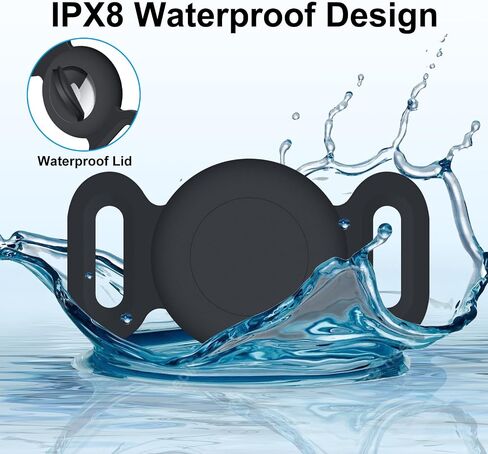 Waterproof Collar Holder Compatible with Airtag (2 Pack), Protective Anti-Lost Case for GPS Tracker, Silicone Collar Holder for Pets (Black/Black) in Saudi Arabia