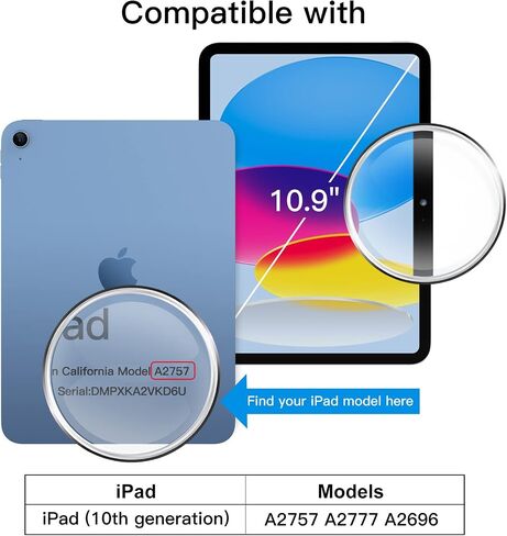 JETech Case for iPad 10 (10.9-Inch, 2022 Model, 10th Generation), Slim Stand Hard Back Shell Cover with Auto Wake/Sleep (Navy) in Saudi Arabia