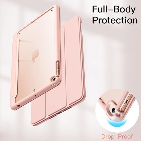 JETech Case for iPad Mini 5/4 (7.9-Inch 2019/2015 Model) with Pencil Holder, Clear Transparent Back Shell Slim Stand Shockproof Tablet Cover, Auto Wake/Sleep (Black) in Saudi Arabia
