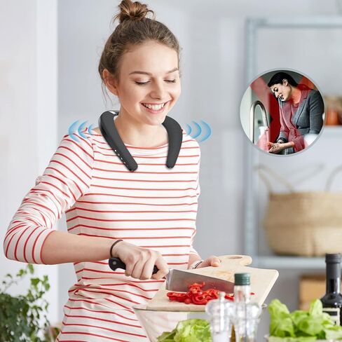 مكبر صوت بلوتوث Monster Boomerang، مكبر صوت لاسلكي يمكن ارتداؤه، مكبر صوت محمول ووقت تشغيل 12 ساعة، مقاوم للماء IPX7، مكبر صوت للرقبة صوت ستيريو ثلاثي الأبعاد حقيقي، للمنزل الرياضي في الهواء الطلق، أسود in Kuwait