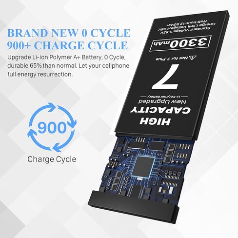 WAVYPO 3300mAh Battery for iPhone 7, New Version Upgrade High Capacity Battery Replacement for iPhone 7 A1660 A1778 A1779 Spare Battery with Full Repair Tools in Kuwait