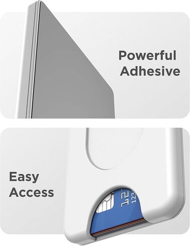 Encased Stick On Phone Wallet Card Holder (Compatible with PopSocket) Securely Holds Up to 4 Cards (White) in Saudi Arabia