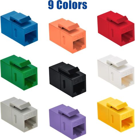 Beszin Cat.6 RJ45 Inline Coupler with Keystone Latch, Female-Female [50-Micron Gold Plated] (5-Pack, White) in Kuwait