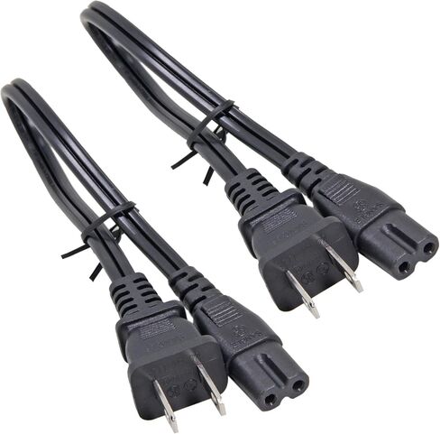 Short 1FT Figure 8 Power Cord, 18AWG 2 Prong AC Cable for TV in Kuwait