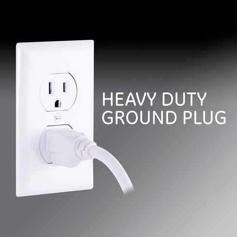GE Pro 7-Outlet Surge Protector، سلك تمديد 12 قدم، 1080 جول، شريط طاقة، قابس مسطح، ضوء مؤشر محمي، قاطع دائرة متكامل، حامل على الحائط، مدرج في قائمة UL، أبيض، 36360 in Saudi Arabia