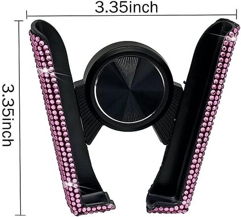 SUNCARACCL Pink Bling Car Phone Holder Diamond Car Vent Phone Mount in Kuwait