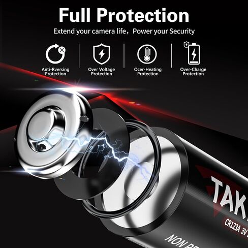Taken CR2 Lithium Battery 8Pack, 850mAh Non-Rechargeable CR2 for Golf Rangefinder, Alarm Systems, Motion Sensor, Smoke Detector, Flashlight, Camera【10-Year Shelf Life】 in Kuwait