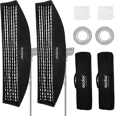 Godox FW60x90CM / 24"x36" Bowens Mount Strip Honeycomb Grid Softbox, Portable Softbox with Bowens Mount Speedring,Strip Soft Box with Grid for Studio Strobe Flash Portrait Product Photography in Saudi Arabia