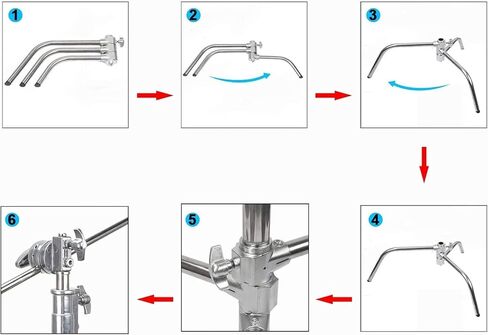 حامل Sokani C مع ذراع بوم [إصدار ترقية جديد 2023] 100% معدني بحد أقصى 10.8 قدم/330 سم حامل عاكس قابل للتعديل 4.2 قدم/128 سم ذراع حمل وقطعتين من رأس المقبض، وحقيبة الرمل، ومشبك فم السمكة متضمن in Kuwait