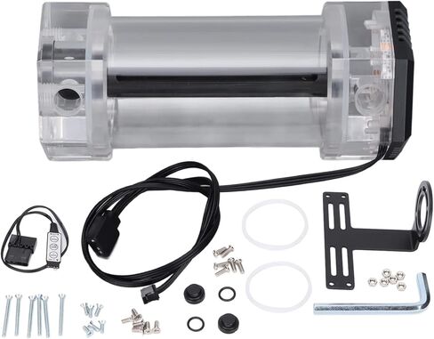 خزان تبريد مياه ASHATA، 196 مل شفاف RGB سبيكة ألومنيوم ألومنيوم G1/4 خيط مبرد مياه PC، خزان مياه أكريليك لنظام تبريد مياه الكمبيوتر in Kuwait