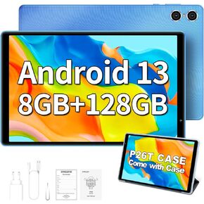 تابلت TECLAST 10 بوصة Android 13، أجهزة لوحية P26T 8 جيجابايت رام + 128 جيجابايت ROM 1 تيرابايت TF، واي فاي 5G/2.4G، ثماني النواة، 1280 * 800 HD شاشة تعمل باللمس، BT 5.2، Google GMS، 6000 مللي أمبير، كاميرا مزدوجة، OTG، النوع C، مع قضية in Kuwait