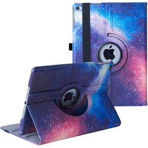 LXS Rotating Case for iPad 10.2" 9th Generation 2021/ 8th Generation 2020 / 7th Gen 2019-360 Degree Rotating Multi-Angle Viewing Folio Stand Cases with Auto Wake/Sleep (Green Marble)
