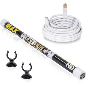 Magic Stick TV Antenna – Indoor Outdoor TV Antenna Up to 60 Miles Range - Enhanced Antenna TV Digital HD - Boosts Signal 2X - USA Patented Digital Antenna for HDTV Clear HD Channels - 20ft Cable
