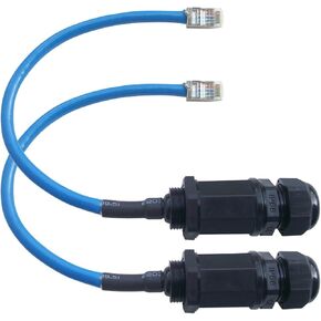 PENGLIN 2 قطعة M20 RJ45 موصل تركيب لوحة مقاومة للماء، كابل شبكة إيثرنت LAN ذكر إلى أنثى Cat6، وصلة تثبيت لوحة خارجية مع كابل شبكة Shield Cat6 in Kuwait