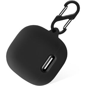 Geiomoo Silicone Case for Anker Soundcore Liberty 4 NC, Protective Cover with Carabiner (Black) in Saudi Arabia