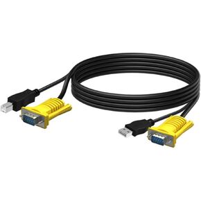 كيبل محول كيه في ام اصلي VGA + USB B الى VGA + USB A ذكر الى ذكر بطول 16 قدم 2 في 1 USB نوع A الى USB نوع B لسلك 801UK 16FT in Kuwait