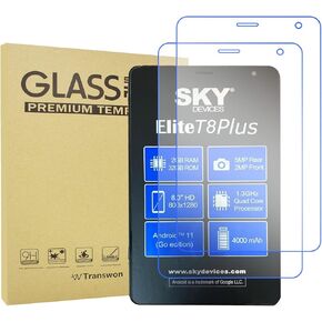 Transwon (لأجهزة SKY Elite T8 Plus Tablet/Elite OctaX Tablet) قطعتان واقي شاشة من الزجاج المقوى لأجهزة SKY Elite T8Plus Tablet وElite OctaX Tablet in Kuwait