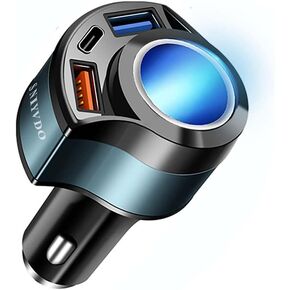 [4IN1&QC3.0] Cigarette Lighter Splitter Adapter, Car USB Charger Adapter Multi Port [with QC3.0/Type-C/3.1A], 12V-24V Car Adapter Compatible with iPhone 14/13/12/11/XS/XR/8/7,iPad,Samsung,Dash Cam etc in Saudi Arabia