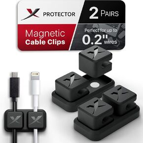 Magnetic Cable Holders X-Protector 6 PCS - Premium Cable Clips - Self-Adhesive Cable Holder for Car - Cord Organizer for Desk - Cable Organizer - Black Wire Organizer - Cord Management for Wires! in Kuwait