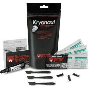Thermal Grizzly Kryonaut - مجموعة 11.1 جرام/3 مل - 3 × أداة تطبيق و3 × ملعقة و6 × وسادات تنظيف وحدة المعالجة المركزية معجون حراري عالي الأداء للغاية - للتطبيقات المطلوبة ورفع تردد التشغيل in Kuwait