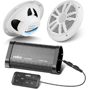 VELEX Marine Bluetooth Amplifier Speaker Package…