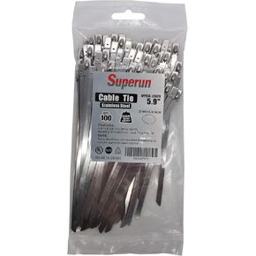 Superun Metal Zip Ties 8 Inch Stainless Steel Cable Ties 225 LBS 100pack in Kuwait