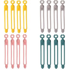 16 قطعة من ربطات العنق السيليكونية، ربطة كابل سيليكون ملونة، ربطة كابل مطاطية قابلة لإعادة الاستخدام، ربطة سلك مرنة متعددة الأغراض، ربطة كابل، سلك سيليكون، مشبك إغلاق الحقيبة، منظم الأسلاك in Kuwait