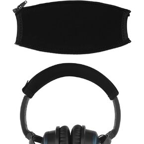 غطاء عصابة رأس من القماش المرن من Geekria متوافق مع سماعات Bose QuietComfort 2، QuietComfort 15، QC2، QC15، واقي وسادة الرأس، جزء إصلاح بديل، تركيب سهل بنفسك (أسود) in Kuwait