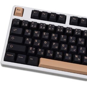 129 Keys PBT Keycaps Dye Sub Cherry Profile Black Japanese Inukuma Keycaps Fit for 61/64/87/104/108 Cherry Mx Switches Mechanical Keyboard