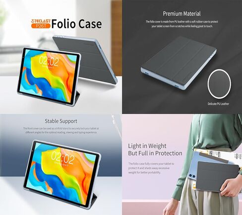 تابلت TECLAST 10 بوصة Android 13، أجهزة لوحية P26T 8 جيجابايت رام + 128 جيجابايت ROM 1 تيرابايت TF، واي فاي 5G/2.4G، ثماني النواة، 1280 * 800 HD شاشة تعمل باللمس، BT 5.2، Google GMS، 6000 مللي أمبير، كاميرا مزدوجة، OTG، النوع C، مع قضية in Kuwait