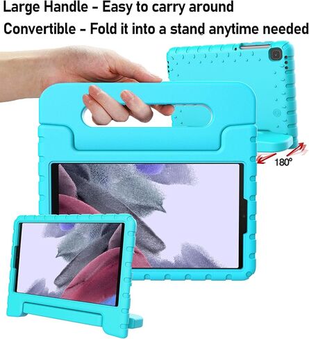 حافظة LTROP للأطفال لهاتف Samsung Galaxy Tab A7 lite 8.7 بوصة 2021 SM-T220/T225، حافظة Galaxy Tab A7 Lite 8.7، حافظة بمقبض قابل للتحويل مقاومة للصدمات لهاتف Samsung Galaxy Tab A7 Lite 8.7 بوصة 2021، وردي in Kuwait