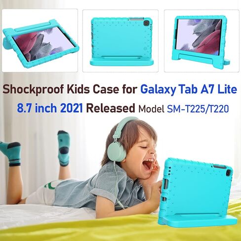 حافظة LTROP للأطفال لهاتف Samsung Galaxy Tab A7 lite 8.7 بوصة 2021 SM-T220/T225، حافظة Galaxy Tab A7 Lite 8.7، حافظة بمقبض قابل للتحويل مقاومة للصدمات لهاتف Samsung Galaxy Tab A7 Lite 8.7 بوصة 2021، وردي in Kuwait