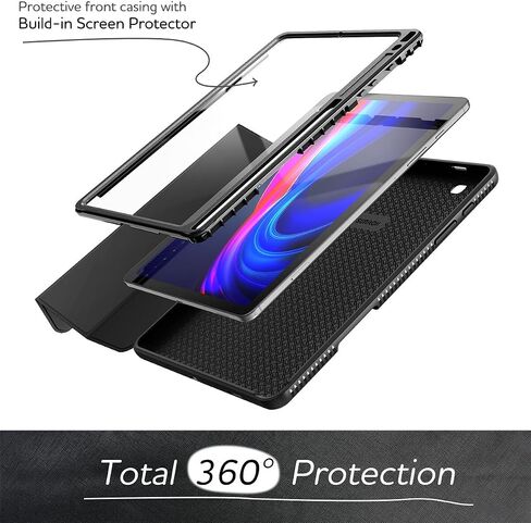 حافظة SURITCH لهاتف Samsung Galaxy Tab S6 Lite 10.4 بوصة، [واقي شاشة مدمج] [حامل قلم رصاص] [نوم/تنبيه تلقائي] حافظة جلدية خفيفة الوزن غطاء ذكي لكامل الجسم مع حامل مغناطيسي ثلاثي الطي أزرق in Kuwait