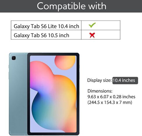 حافظة SURITCH لهاتف Samsung Galaxy Tab S6 Lite 10.4 بوصة، [واقي شاشة مدمج] [حامل قلم رصاص] [نوم/تنبيه تلقائي] حافظة جلدية خفيفة الوزن غطاء ذكي لكامل الجسم مع حامل مغناطيسي ثلاثي الطي أزرق in Kuwait