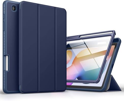 حافظة SURITCH لهاتف Samsung Galaxy Tab S6 Lite 10.4 بوصة، [واقي شاشة مدمج] [حامل قلم رصاص] [نوم/تنبيه تلقائي] حافظة جلدية خفيفة الوزن غطاء ذكي لكامل الجسم مع حامل مغناطيسي ثلاثي الطي أزرق in Saudi Arabia