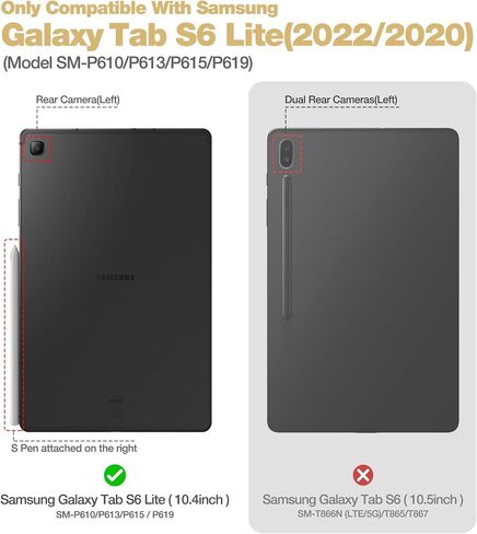 حافظة SURITCH لهاتف Samsung Galaxy Tab S6 Lite 10.4 بوصة، [واقي شاشة مدمج] [حامل قلم رصاص] [نوم/تنبيه تلقائي] حافظة جلدية خفيفة الوزن غطاء ذكي لكامل الجسم مع حامل مغناطيسي ثلاثي الطي أزرق in Saudi Arabia