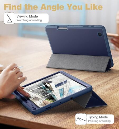 حافظة SURITCH لهاتف Samsung Galaxy Tab S6 Lite 10.4 بوصة، [واقي شاشة مدمج] [حامل قلم رصاص] [نوم/تنبيه تلقائي] حافظة جلدية خفيفة الوزن غطاء ذكي لكامل الجسم مع حامل مغناطيسي ثلاثي الطي أزرق in Saudi Arabia