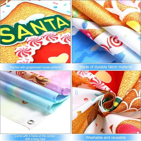 عيد الميلاد الزنجبيل صورة خلفية الديكور الحلو عيد ميلاد سعيد الزنجبيل البيت راية سانتا كاندي خلفية لعيد الميلاد دش عيد الميلاد ديكورات الحائط في 72.8 × 43.3 بوصة in Kuwait