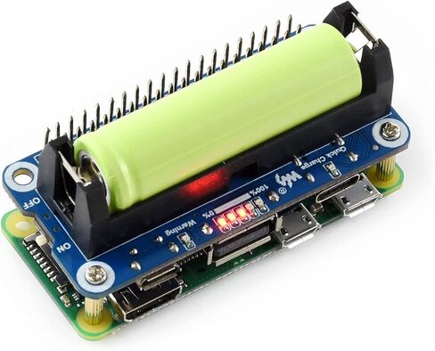 waveshare Li-ion Battery HAT for Raspberry Pi 5V Regulated Output Bi-Directional Quick Charge Integrates SW6106 Power Bank Supports PD/QC/FCP/PE/SFCP in Kuwait