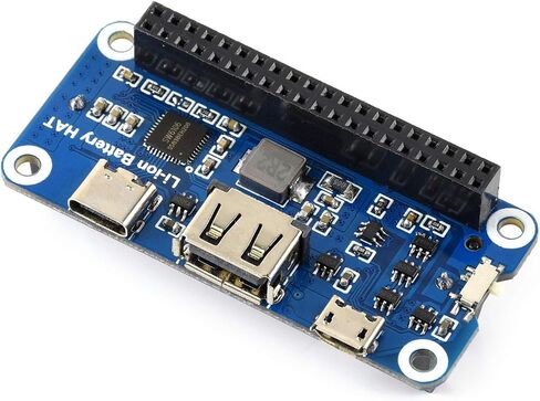 waveshare Li-ion Battery HAT for Raspberry Pi 5V Regulated Output Bi-Directional Quick Charge Integrates SW6106 Power Bank Supports PD/QC/FCP/PE/SFCP in Kuwait