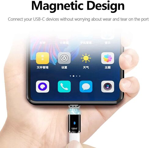 Magnetic USB C Adapter (2 Pack), 5Pins Type C Connector, Support USB PD 100W Quick Charge, 480Mbp/s Data Transfer, No Video Output, Compatible for MacBook Pro/Air and Mostly USBC Devices in Saudi Arabia
