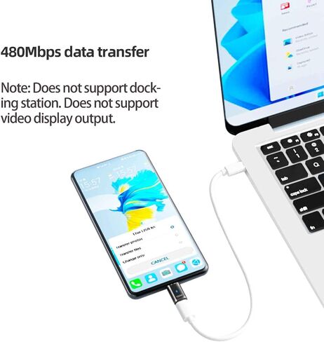 Magnetic USB C Adapter (2 Pack), 5Pins Type C Connector, Support USB PD 100W Quick Charge, 480Mbp/s Data Transfer, No Video Output, Compatible for MacBook Pro/Air and Mostly USBC Devices in Saudi Arabia