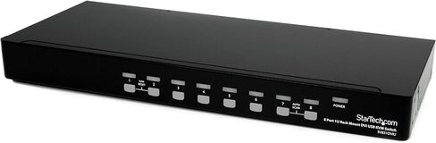 StarTech.com 8 Port 1U Rackmount DVI USB KVM Switch - USB DVI KVM Switch - DVI KVM Switch - USB KVM Switch (SV831DVIU), Black in Kuwait