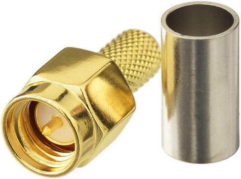 Bingfu SMA ذكر ملحق لحام تجعيد 50 أوم موصل نحاسي مطلي بالذهب (10 عبوات) متوافق مع RG58 RG303 RG141 RG142 RG400 منخفض الخسارة 195 كابل محوري محوري in Saudi Arabia