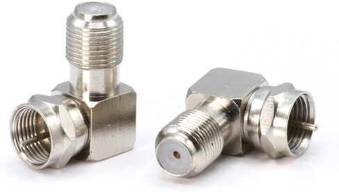 Coaxial Cable Right Angle Connector - 100 Pack - for Tight Corners and Flat Panel TV Mounting - 90 Degree F Type Adapter for Coax Cable and Wall Plates in Saudi Arabia